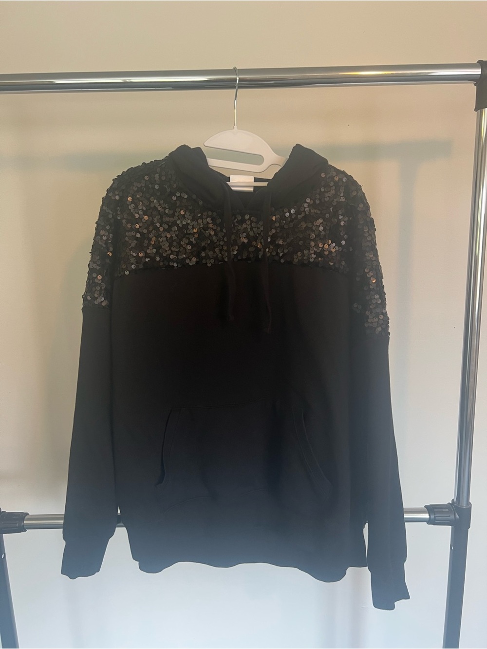 torrid Black Sequin Hoodie Sweater